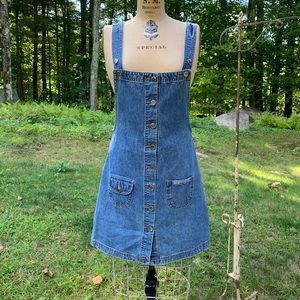 Vintage Squeeze Jeans Overalls mini dress